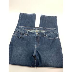 Chico's Five Pocket Denim Mid-Rise Straight Leg Jeans Blue Size 6 Short NWOT